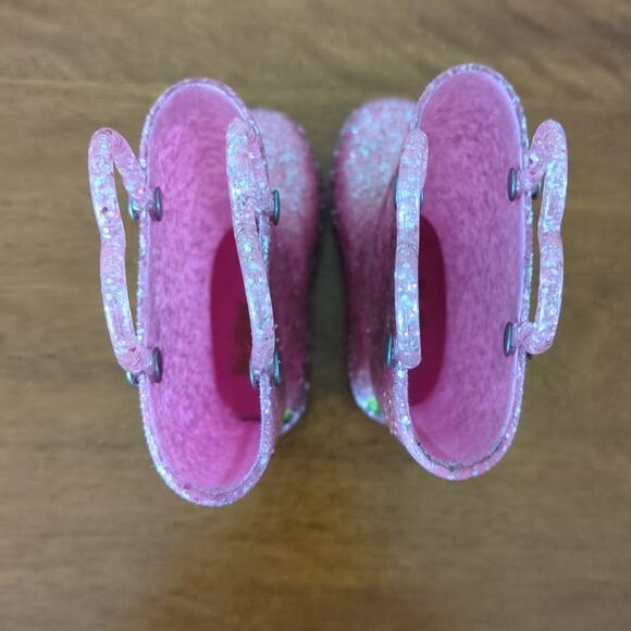 Western Chief Toddler Girls' Abby Shimmer Glitter light up Rain boots size 6 GUC - Picture 9 of 11